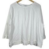 Pure Jill J. Jill White Organic‎ Cotton Raglan Sweatshirt Medium KTP239001 Photo 0