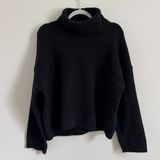 Abercrombie & Fitch Black Turtleneck Sweater Size Medium Wedge Photo 0
