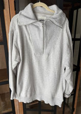 Aerie 1/4 half zipped sweatshirt Quarter Pullover Sweater oversized Cotton Cozy Photo 0