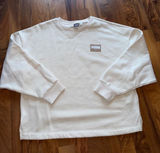 Puma Sweatshirt Women Large Cream Excellent Oversized Crewneck Fleece Logo Slit Photo 0