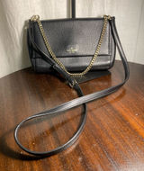 kate spade Black Pebbled Leather Crossbody with Gold Chain Leila SHOULDERBAG Photo 0