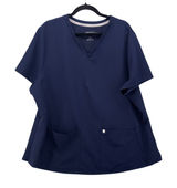 Fabletics Womens Scrub Top Size 2x Performance Navy Medical Nurse Doctor Photo 0