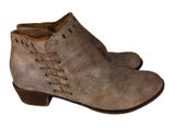 Minnetonka Brenna Womens Distressed Brown Leather Side Lace Zip Ankle Boots 9.5 Photo 0