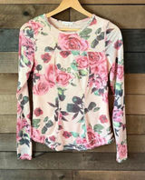 Shop Stevie Floral Mesh Long Sleeve Top Rose Print Fairy Grunge Y2K Photo 0