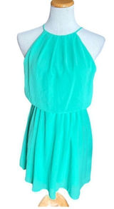 Womens Anthropologie Dixi + Ivy Green Mini Halter Aruba Dress - Sz S Photo 0