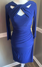 INC International Concepts Royal‎ Blue Twist Front Cutout Party cocktail Dress 2 Photo 0