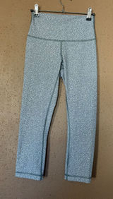 Lululemon Wunder Under High-Rise Crop 21 Grey White Crackle Print Leggings 4 Photo 0
