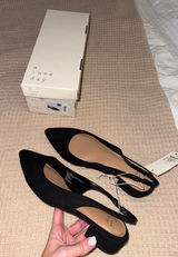Black pointed toe flats Photo 0