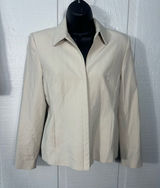 Kate Hill Petites Tan Zip Front Blazer Size 2P EUC Photo 0