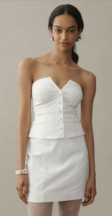 BHLDN White‎ Strapless Vest Mini Dress NWT Size M Bridal Photo 0