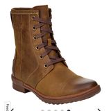 UGG Australia Ashbury Suede brown leather lace up combat boots sherpa lined shoe Photo 0