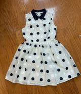 Like new women Sleeveless Polka Dot Dress with Navy Collar size XS Photo 0