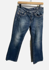 Miss Me Bootcut Jeans Womens 32 Blue Embellished Zipper Pocket Y2K JE5189B4R Photo 0
