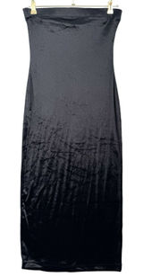 TCEC Couture Black Velour Strapless Maxi Dress Women L Bodycon Formal Evening Photo 0