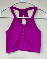 Free People Movement Purple Ribbed Seamless Crop Top XS Photo 0
