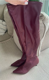 Madden Girl Deserai Burgundy Over The Knee Boots Women’s 8.5 Pointed Toe Heels Photo 0