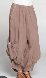 Match Point Linen Big Side Pockets Sz M Tan Size M Photo 0
