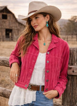 Cabi‎ Cheeky Topper Pink Corduroy Long Sleeve Collared Jacket # 4124 Womens S Photo 0