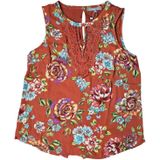 Daniel Rainn Rust Floral Sleeveless Crochet Lace Trim‎ Blouse Top D15302PR1 M Photo 0