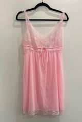 Vintage Montgomery Ward Pink Lace Slip Nightgown Dress Size Large Made In USA Photo 0