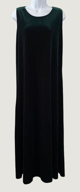 Coldwater Creek Green Velvet Maxi Dress Large Whimsigoth Fairy Dark‎ Feminine Photo 0