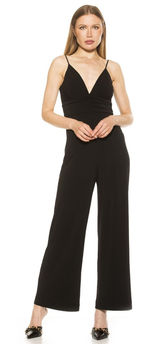 Alexia‎ Admor Eline Wide Leg Jumpsuit Women's S Black Evening Minimalist Formal Photo 0