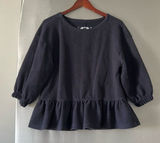 Maeve/Anthropologie navy peplum top Photo 0