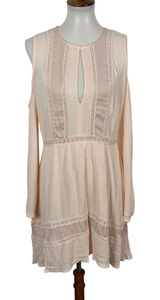 Lovefire‎ Pink Cold Shoulder Long Sleeve Dress XL Boho Feminine Flowy Photo 0