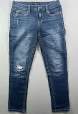 White House Black Market WHBM 6R Slim Ankle Jeans Distressed Medium‎ Wash Blue Photo 0