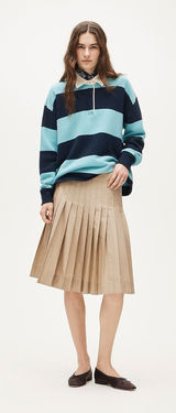 J.Crew NWT Pleated Skirt in Cotton Poplin Size 6 Washed Hazelwood Tan $178 New Photo 0