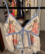 Altard State Floral Spaghetti Strap Top with Blue Accents Photo 0
