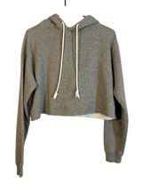 Wild Fable Gray Cut Off Cropped Hooded Cotton Blend Sweatshirt Women Sz S Photo 0