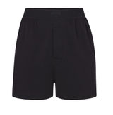 SKIMS NWT Boyfriend Loose Fit Boxer Shorts Onyx Black Comfy Lounge Soft Size S Photo 0