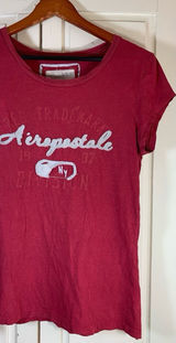 Vtg Y2K Aeropostale NYC T Shirt Womens Size‎ XL Retro Red Distressed Cap Sleeve Photo 0