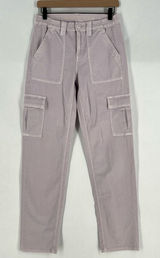 American Eagle Stretch Cargo Straight Pant Lilac Ice‎ High Rise Utility 4 Long Photo 0