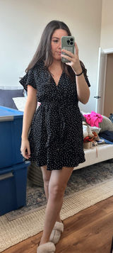 Black Polka Dot Princess Polly Dress Photo 0
