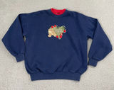 VTG Grandma Sweatshirt M Navy Double Collar Grandkids‎ Embroidered 90s Crewneck Photo 0