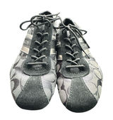 Coach Shoes Womens 8.5 M Jayme Signature‎ Casual Sneakers Black Suede Leather Photo 0
