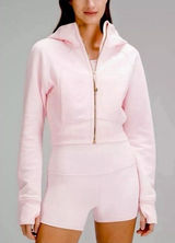 Lululemon Strawberry Milkshake Scuba Full-Zip Cropped Hoodie Gold Photo 0