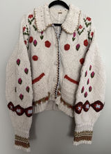 Free people Rosebud Cardigan Ivory Combo Women's Size Medium/Large Photo 0