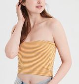American Eagle Yellow Striped Tube Top Photo 0