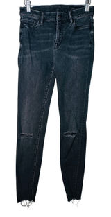 AllSaints Grace Slashed Skinny Jeans Washed Black Distressed‎ Raw Hem W27 L26.5 Photo 0