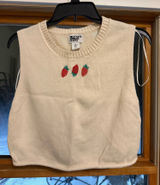 Bouffants and broken hearts strawberry cropped sweater vest tank top Photo 0