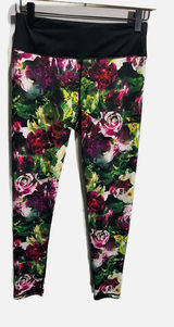 Betsey Johnson Performance Leggings Womens S‎ Multicolor Floral Rose Activewear Photo 0