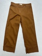 Sézane Paris Wide Leg Pants Brown Camel Size 38 US 6 Lyocell Blend Cuffed Hem⁠ Photo 0