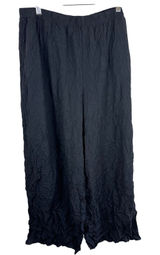 Olivia by Habitat Clothes Womens Large Black Crinkle Crepe Travel Pant Relaxed Photo 0