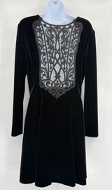 Vtg Jessica McClintock Velvet Lace Back Dress Sz 14 Whimsigoth Victorian Glam Photo 0