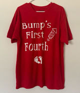 Gildan Women’s Red Fourth‎ of July Pregnancy Shirt XL Photo 0