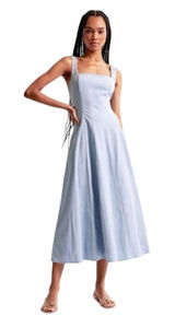 Abercrombie and fitch The A&F Mila Midi Dress corset lilac blue size SP spring Photo 0