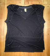 We‎ The Free Free People Black V-Neck Sleeveless Top Contrast Stitch Small Photo 0